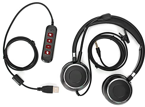 Shanrya Callcenter-Headset-Adapter, USB-Stecker QD-Kabeladapter Langlebig tragbar für 3,5-mm-Headset-Geräte(rot)