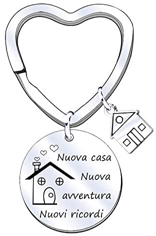 JRZDFXS Unisex Portachiavi Ci vediamo a Casa per Coppia in Acciaio Inox Ciondolo Casa Casetta Carina Chiavi regalo di inaugurazione della casa per moglie marito (2)