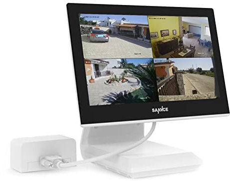 SANNCE CCTV Camera System 4 Channel 5MP-N Digital Video Security Recorder Built with 10.1 Monitor, Peer to Peer Tech, Motion Detect with Notification, All-in-One DVR NO HDD