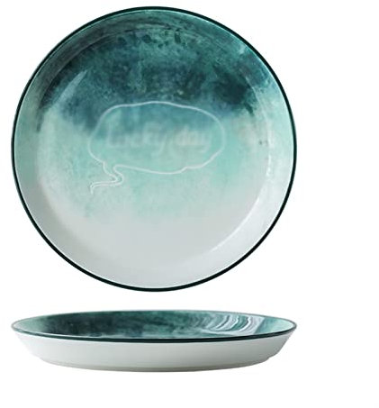 BONAD Plato de Postre Cerámico de Estilo Chino Dena casa Creativa Placa de Porcelana Pintada a Mano Gran Platos de postres for lavavajillas de microondas Seguros Platos de Comida (Color : A)