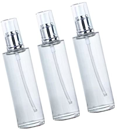 Cabilock 3pièces Flacon Pression Cosmétique Lot de Bouteilles Vides Transparent pour Huiles Essentielles Parfum Et Produits De Beauté Et Blanc