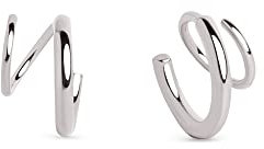 SINGULARU - Drop Spiral Ohrringe. Sterlingsilber mit Rhodium-Beschichtung. Schmuck für Damen.