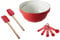Prestige Disney - Juego de 2 cuencos y utensilios de cocina para hornear con Mickey Mouse con cuenco de cerámica, espátula de silicona y cucharas medidoras