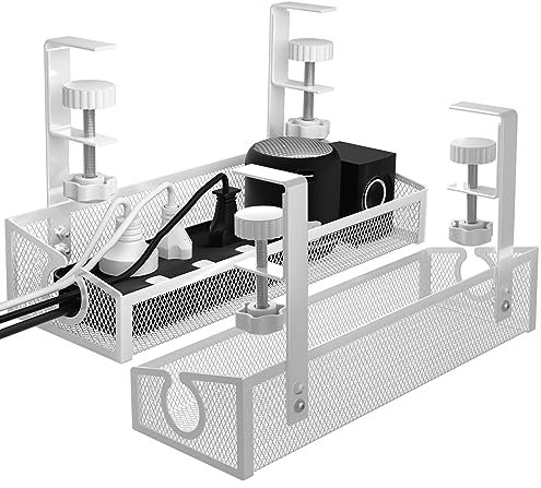 Kabelmanagement-Tablett für den Schreibtisch, ohne Bohren, Kabelmanagement-Organizer mit Klemme für Schreibtisch-Kabelmanagement, Schreibtisch-PC-Kabel-Organizer, Zubehör und Arbeitsplatz-Organizer