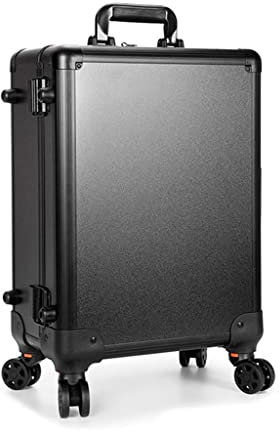 Hairdressing and Makeup Case, Women's Makeup and Hairdressing Suitcase with Light, Trolley Tool Box with Wheels (Color: Rose Gold, Size: 54 * 21 * 35cm) (Svart 54 * 21 * 35cm)