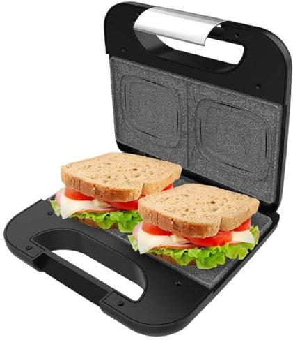 Cecotec Sandwichera Rock'nToast Square +, 800W de Potencia, Placas cuadradas, Revestimiento piedra RockStone, Antiadherente, Acero Inoxidable, Revestimiento ecológico libre PFOA