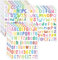 ONEBO 12 Blätter Nummern Alphabet Aufkleber,Selbstklebende Zahlen und Buchstaben Sticker,für Scrapbooking, DIY-Grußkarten, Dekoration, Markierung(3 Stile)