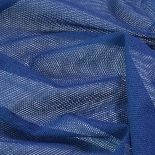TOLKO preisgünstige leichte Dekostoff Gardinenstoff Meterware 150cm breit weicher Netz Stoff für Party Hochzeit Feier Vorhang Sichtschutz Sonnenschutz Stoffe zum Nähen Meterware (Blau)