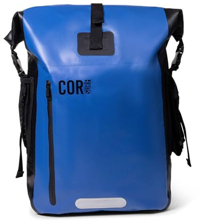 COR Surf Wasserdichter Dry Bag Rucksack mit gepolsterter Laptophülle, 25 l und 40 l, robuster Roll-Top-Pack, Dunkelblau, 40L, Reiserucksäcke