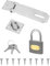 REJOECE Lucchetto con Chiusura a Viti, Serratura Porta con Chiave per Giardino, Chiusura Hasp in Acciaio Inox, Chiavistello con Lucchetto per Camera da Letto, Capannone, Serratura, Porta, Armadio