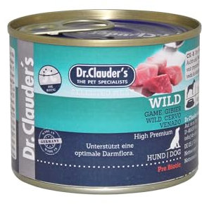 Dr. Clauder's Premium Hundefutter | Präbiotische Sorte | verschiedene Geschmacksrichtungen | 6 x 200 g | (6 x 200 g, Hirsch)