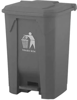 DUAS Recycling Pedal Bin Waste Trash Can for Kitchen & Home Office - Durable Plastic Rubbish Dustbin in 30L, 50L, 80L Sizes - Multiple Colors Available (Grey, 80 Litres)