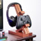 HpLive Game Controller Holder, Stylish Controller Stand and Headphone Holder Headset Stand Made of Wood for Gamers (Brown)