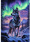 DOMROM Wolf Diamond Painting, Landschaft Diamond Painting Erwachsene Kinder Tier Diamond Painting Set, Aurora Diamant Malerei Kit Diamond Art Erwachsene für Home Wand Dekor 30x40cm