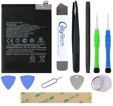 OnlyTech - Batterie Premium de Remplacement pour Le Xiaomi Redmi Note 13 4G et 5G - 5000mAh - Qualité identique au modèle BN5P avec kit de réparation 10 Outils