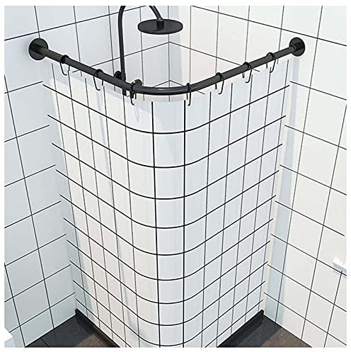 GODFSAHG Tringle à Rideau de Douche d'angle en Forme de L pour Salle de Bain, Barre de Douche incurvée réglable, antirouille, Extensible, Installation Gratuite pour Salle de Bain, Magasin d