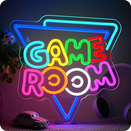 Horseneon Game Room Neon Schild,Game Led Schild,Wand Spiel Led Schild Deko Zimmer,Bunte gaming zimmer Neon Sign,Gaming Neons Lights für Wall Decor Room Spiel Zone Spielzimmer Kinderzimmer Deko