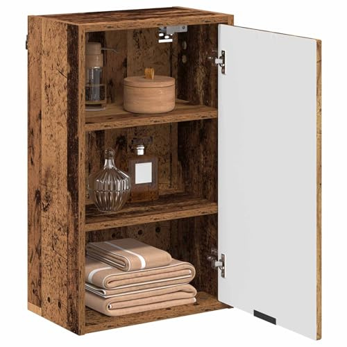 vidaXL Bathroom Cabinet Old wood 39 x 23.5 x 65 cm Engineered wood, Rectangular, Modern Wall-Mounted Cabinet for Toiletries Storage, Compact Indoor Bathroom Shelving, Matte Finish Organizer