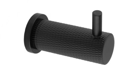 Carlisle Brass Alexander & Wilks Brunel Knurled Coat Hook, Wall-Mounted (Matt Black)