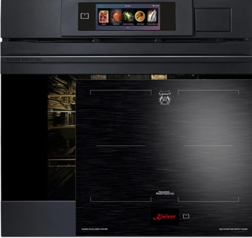 Kaiser EH 6341 Einbaubackofen Elektro-Dampfbackofen Graphitgrau Matt Moire 86 L TFT Garen + KCT 6140 FI, 4 Induktions-Kochzonen (Booster) davon 2 FlexInduktions-Zonen 60 cm
