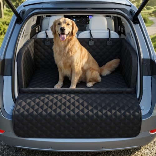 pecute Kofferraumschutz Hund gesteppt mit Seiten und Ladekantenschutz - Schwamm-Antikollisionsschutz - SUV Universal Auto Kofferraum Hundedecke wasserdicht & Kratzfest-XL