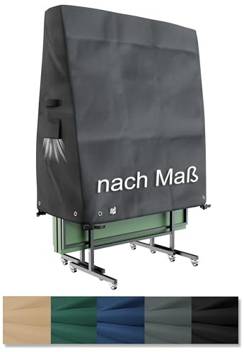 Epic Tube Tischtennisplatte Abdeckung nach Maß, Schutzhülle für Ping-Pong Faltbare Tische, Wasserdicht Sonnenschutz - 600D Oxford, Made in EU