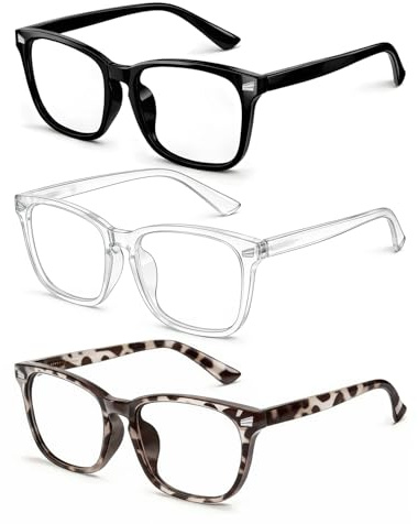 WINTOO Kids Blue Light Glasses for Girls Boys Teens Age 6-9, Anti Glare Computer Gaming Glasses for School & Screen Time,3 Pack