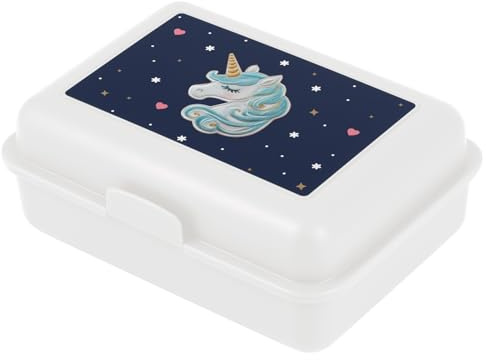 Baagl Brotdose Kinder Schule Lunchbox Mädchen Kindergarten - Unicorn Gold | Jausenbox, Brotzeitbox, Brotbox und Snackbox aus Polypropylen mit Trennwand sind eine praktische Lösung für Ausflug.