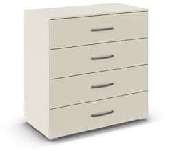 Rauch Möbel ADITIO, Kommode, Farbe Beige, Breite 80 cm | Sideboard im zeitlosen Stil, 4 Schubladen, Soft-Close-Funktion, für Schlafzimmer, Gästezimmer, Wohnzimmer, Garderobe, Flur