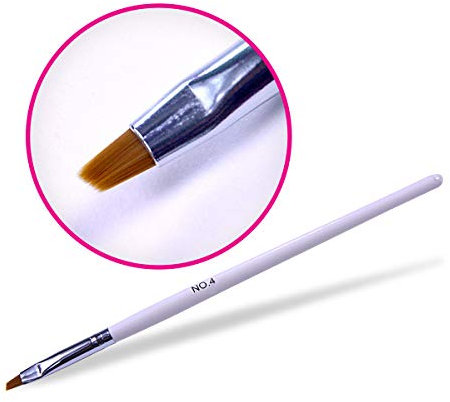 OCIBEL - Pinceau Gel Taille 4 Biseau pour Manucure, Faux Ongles et Nail Art