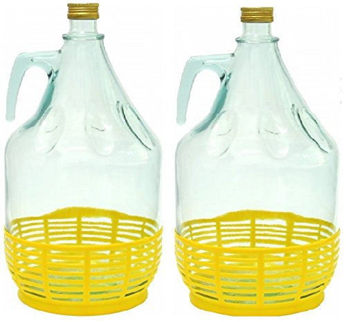 Set of 2 Glass Carboy Ambrosia Italy Carboy Complete Wine Balloon Glass Bottle 5L BDP5Z
