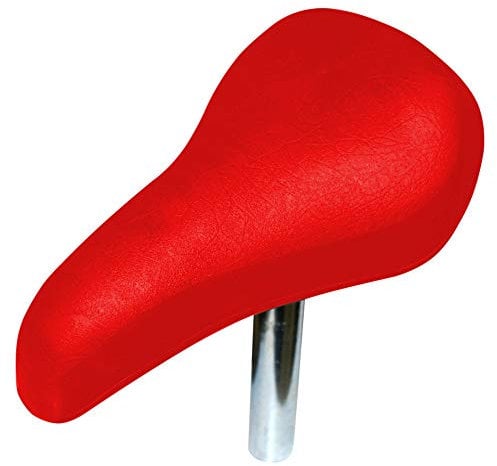 cyclingcolors Kinder Fahrrad Sattel Komfort Schaum mit Stange Ø22MM mädchen Junge universal (Rot)