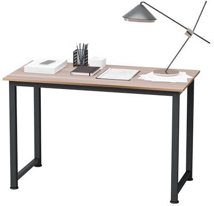 HOMCOM Computer Desk, Writing Table, 120 x 60 x 76cm Workstation for Home Office, Study with Metal Frame, Simple Assembly, Black