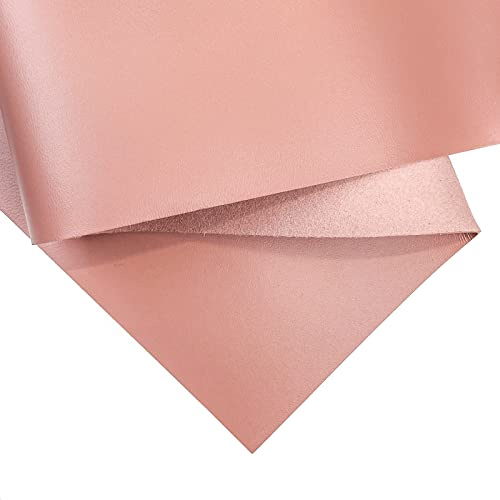 Echtes glänzendes hellrosa Leder: echtes neblrosa Lammfell-Lederblatt zum Basteln, Nähen und für personalisierte Lederprojekte, Blasses Muave, 30 x 60 cm