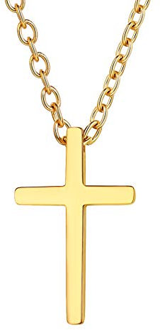 Richsteel 18k vergoldet herrenkette mit Anhänger Kreuz Herren Schmuck mit Geschenkebox für Herren