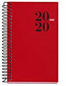 Miquelrius 39357 Taschenkalender 2020, Wochenansicht, horizontal, 80 x 125 mm, Rot