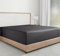 California Design Den Spannbettlaken für Doppelbett – weicher 100 % Baumwollsatin, tiefe Tasche mit elastischem Gummizug (Doppelbett, Dunkelgrau)