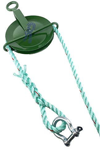 20mm Polysteel Gin Wheel Rope x 100 Metres Complete with Gin Wheel & Soft Eye Splice & Shackle