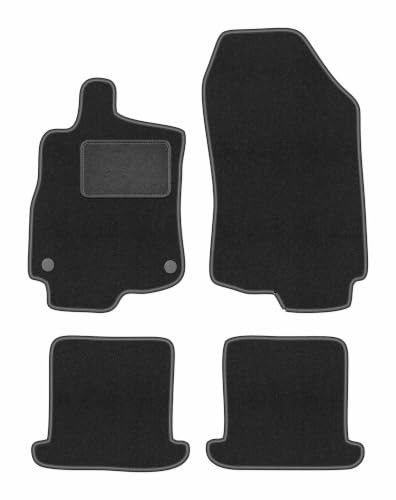 Velours-Fußmatten passend für Renault Megane III 2008-2015, Graphit, LUX | passend für Cabrio; Velours-Teppich (Polypropylen), ca. 6,5 mm; rutschfest, runde Befestigungen (Typ RN)
