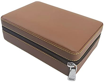 Hbaebdoo Tragbare Zedern Zigarren Humidor Kasten Hülle Papier Zigarren Kasten Lagerung 4 Zigarren Kasten Humidor Luft Befeuchter für Sigar-A