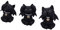 Nemesis Now DREI Weise Vampuss Figuren 9cm, Harz, schwarz, Vampirkatze Figuren, DREI weise Vampus-Figuren, Hexengeschenk, Halloween Deko, in feinstem Harz gegossen, liebevoll handbemalt