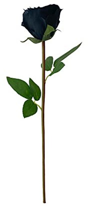 URFEDA Roses Artificielles, 15.75'' Fausse Rose à Longue Tige Réaliste Roses Artificielles Soie pour Bouquet de Mariage Arrangements Floraux, Décoration de Pièce Maîtresse de Fête à La Maison (Noir)