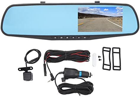 4,3-Zoll-Spiegel-Dashcam, 1080P HD-Dual-Lens-Dashcam-Rückfahrkamera, Parken, Intelligente Rückspiegelkamera (Ohne Speicherkarte)