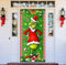 Molinter Weihnachten Türdeko Grinch Elves Santa Door Cover Hintergrund Banner Rot Outdoor Poster Weihnachtsdekoration für Haustür (A)