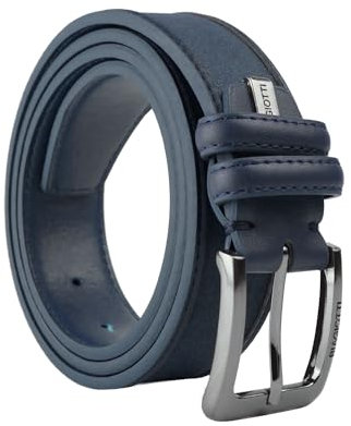 Laura Biagiotti BIAGIOTTI HERREN, Herrengürtel außen PU Lederfutter, kürzbar mit Geschenkbox aus Blech, Blau 11, L 115 cm (TG 50-52)