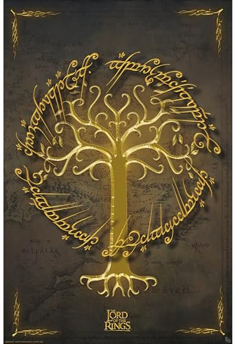 GB eye - Poster Herr der Ringe, Metalleffekt, Baum Gondor (91,5 x 61 cm)