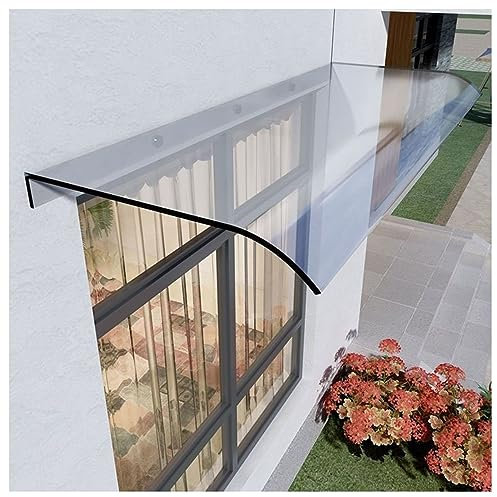 Fenstermarkise, Türüberdachung, Veranda, transparente Polycarbonat-Abdeckung, Hohlblech, Außentür, Terrassenüberdachung, Regen- und Schneeschutz (Farbe: transparent, Größe: 50 x 100 cm).