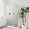 URBNLIVING Modern 3 Door 4 Drawer Wardrobe with Hanging Rail, Bedroom Furniture, Storage Shelf Clothes Organiser Stylish Design, Ample Storage Solution