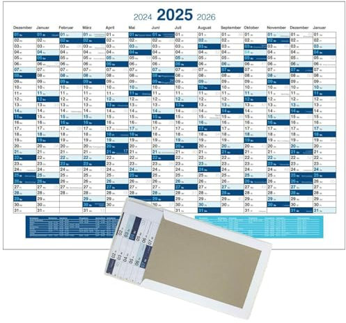 Wandkalender Jahresplaner 2026 14-Monatskalender Wandplaner Büroplaner XXL 100 x 69 cm gefaltet im Umschlag