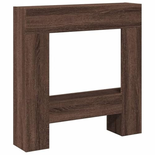 Kangmusi Kaminumrandung Braun Eichen- 81x18x82 cm Holzwerkstoff, kangmusi854604